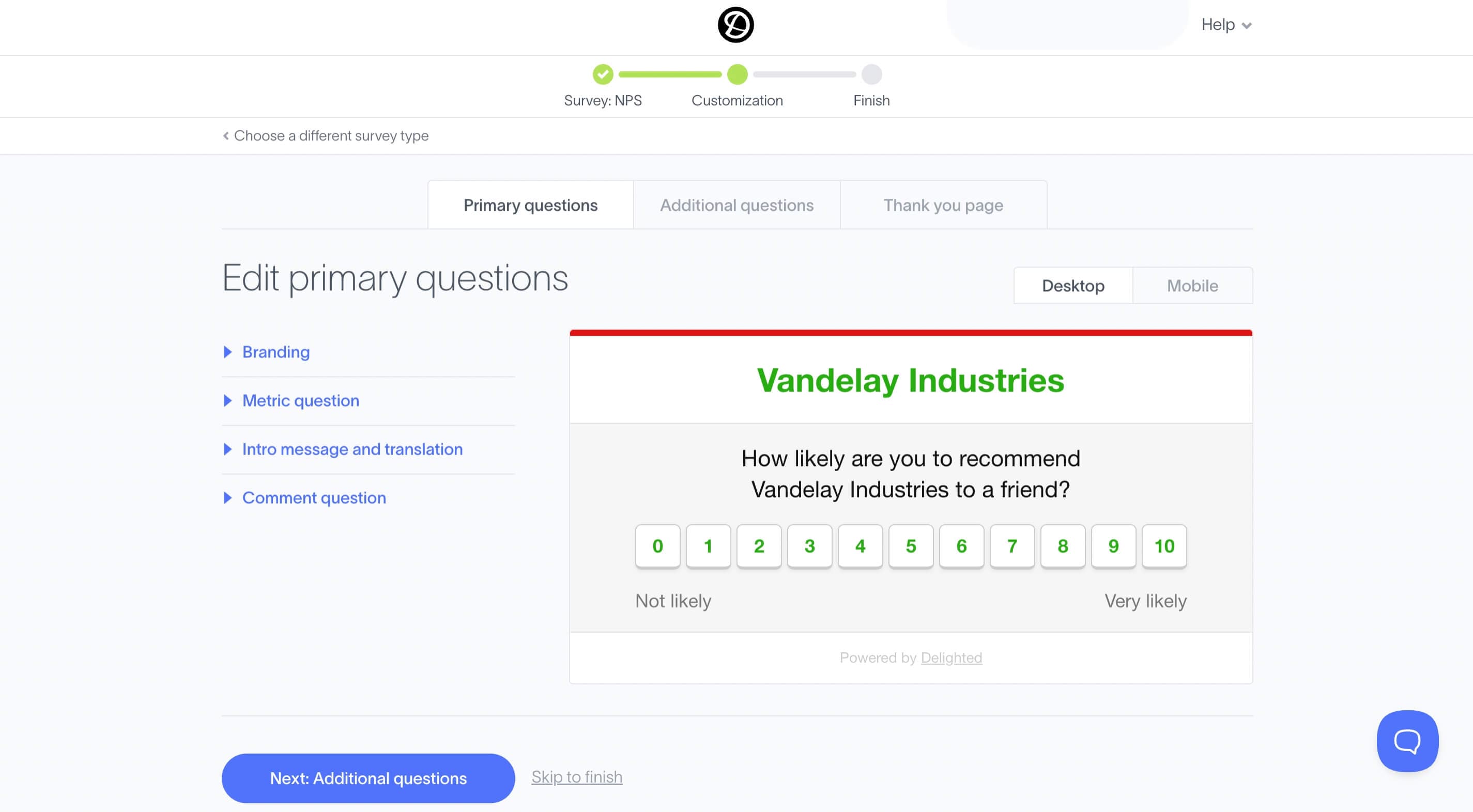 Delighted is a quick and simple deployment survey tool for customer feedback and often used as a Qualtrics alternative.