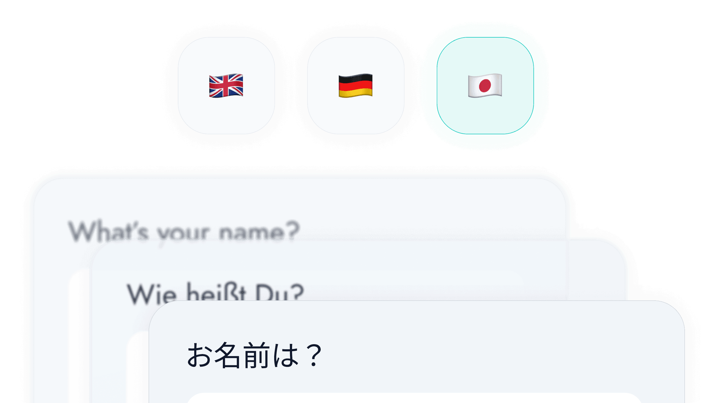 Example of a multi-language survey embedded in a mobile app