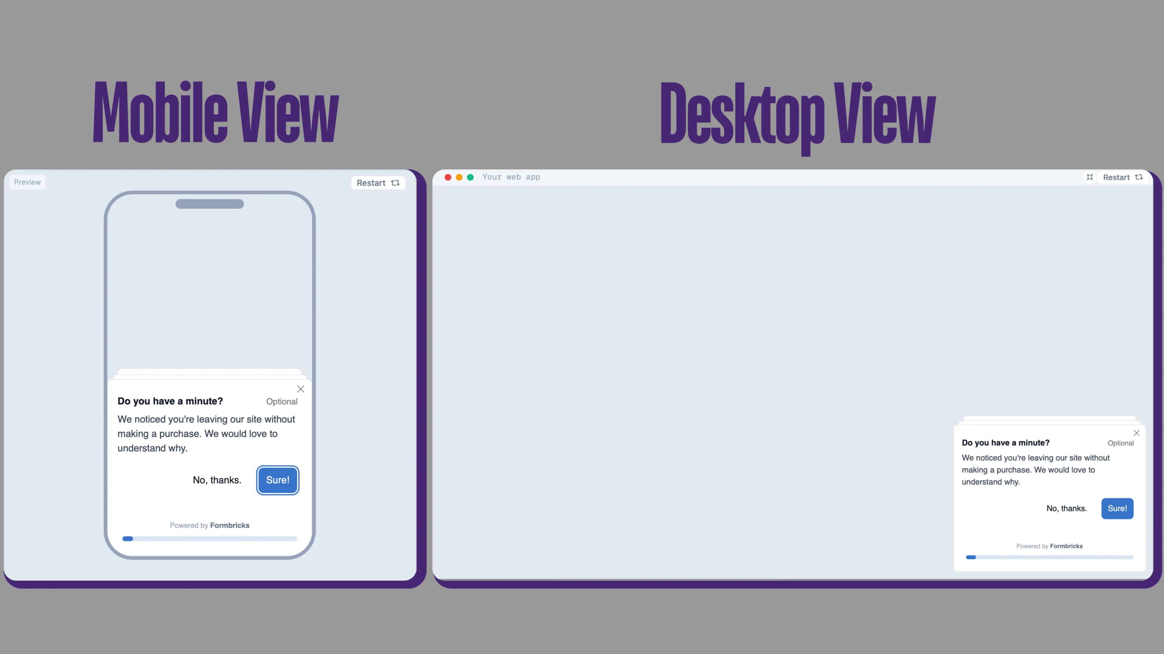 Preview your form in both desktop and movbile view