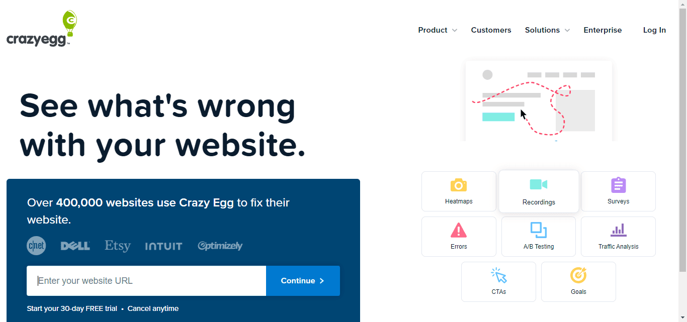 CrazyEgg gives you visual insights into how people interact with your website, helping you see patterns, identify pain points, and optimize for success.