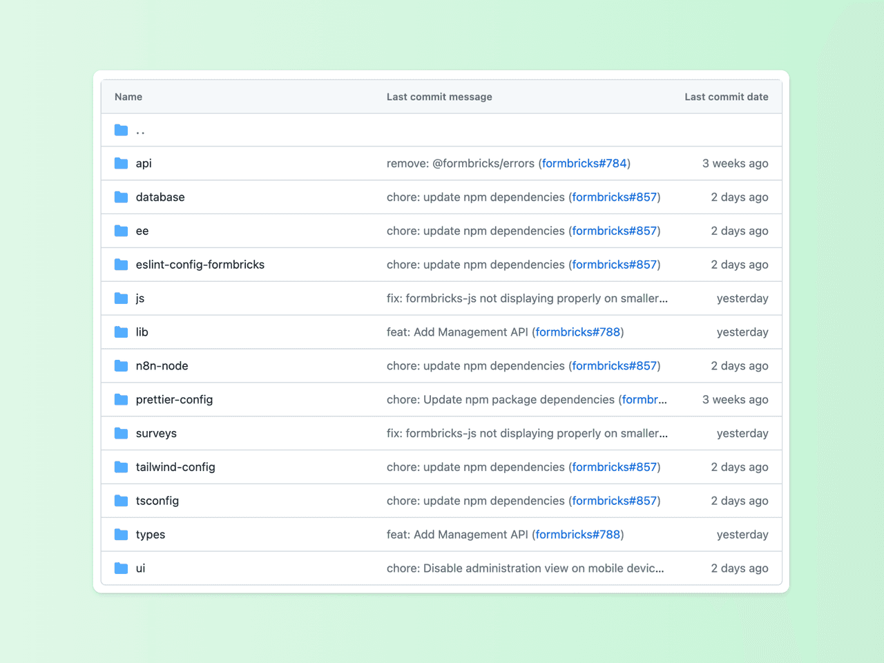 Formbricks packages folder