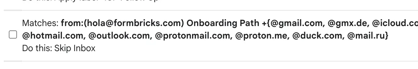 Gmail filters to filter out personal emails