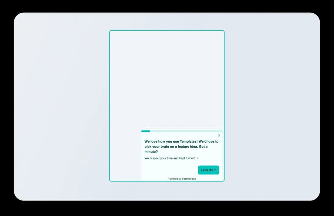 In-app survey example for collecting restaurant customer feedback