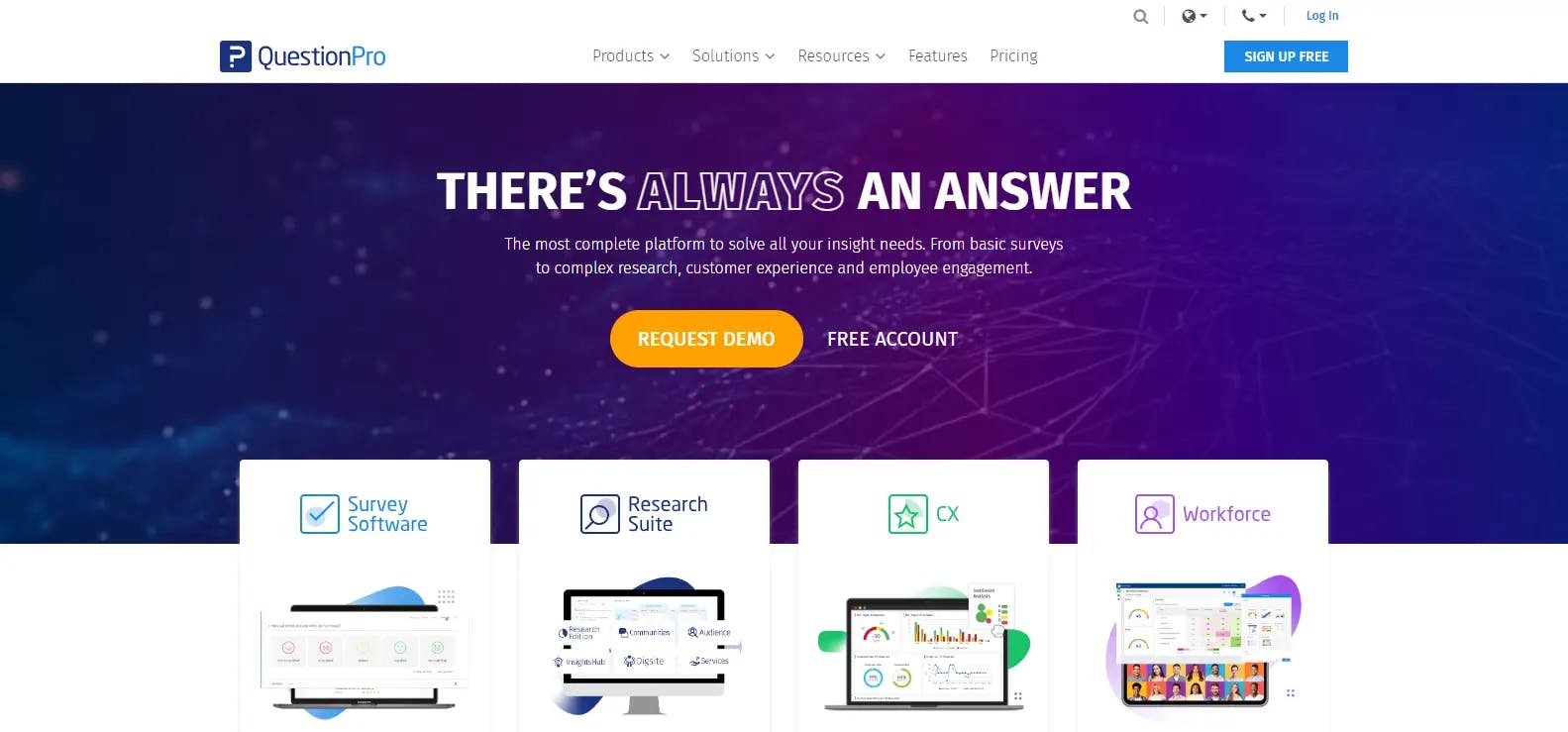 QuestionPro is an online survey software for creating and distributing software