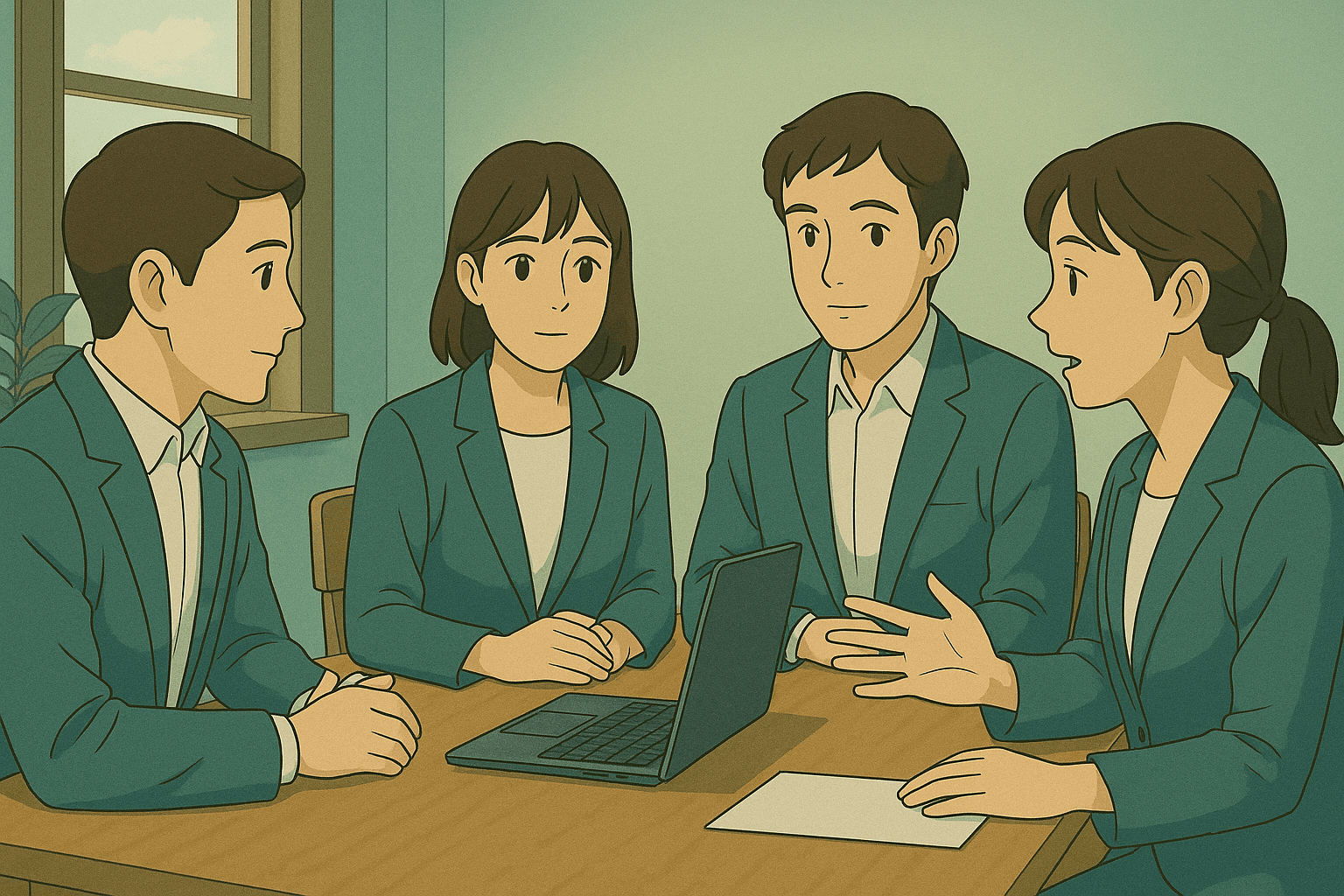 Professionals discussing churn strategies
