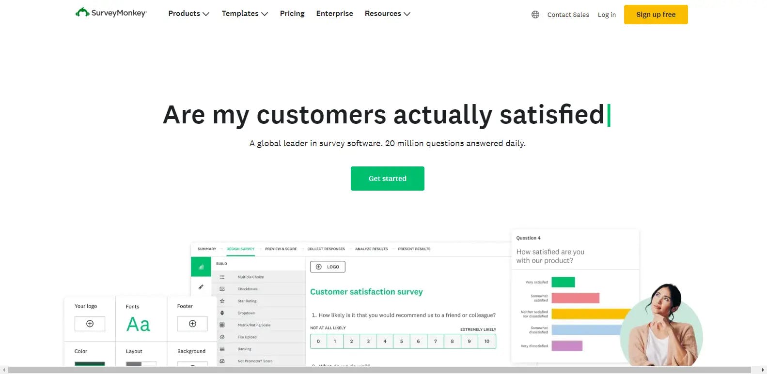 SurveyMonkey is the world's most popular online survey tool. It is one the top alternatives to Hotjar.