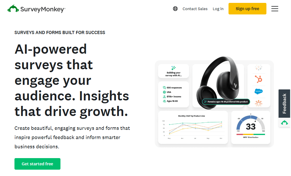 SurveyMonkey survey platform dashboard