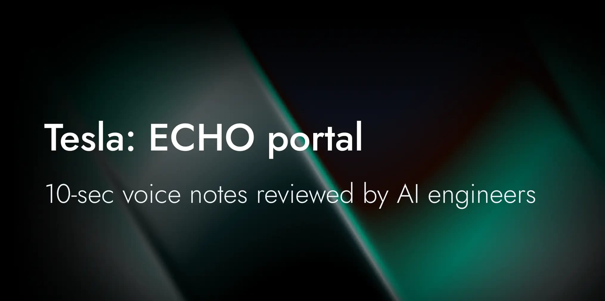 Tesla voice notes and ECHO feedback portal - Voice of Customer example