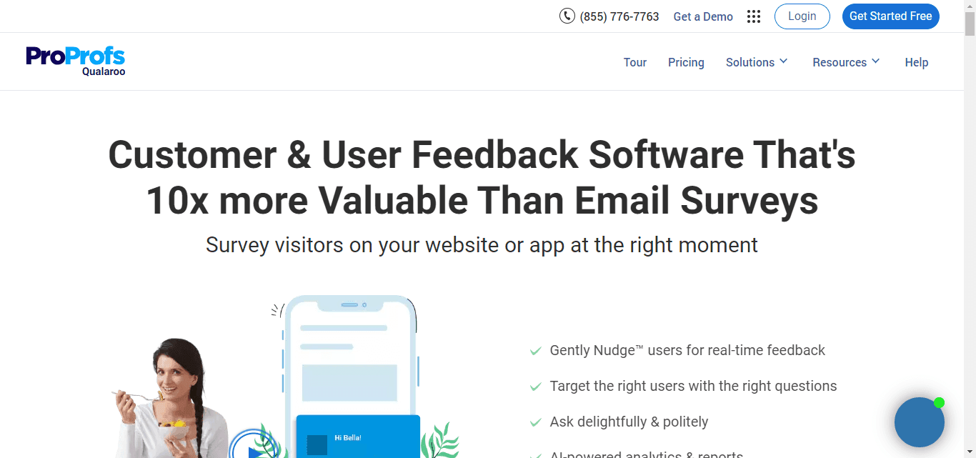 Qualaroo is a user feedback and survey platform designed to help businesses understand the needs and preferences of their website visitors. Qualaroo is geared towards capturing real-time insights from website users.