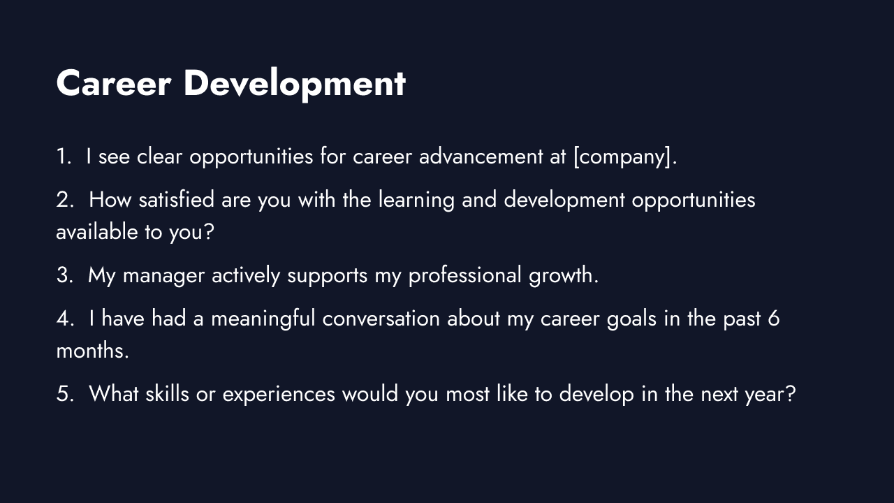 Career development survey questions