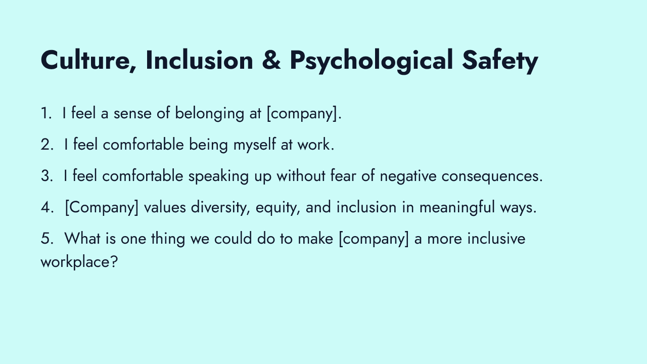 Inclusion and belonging pulse questions