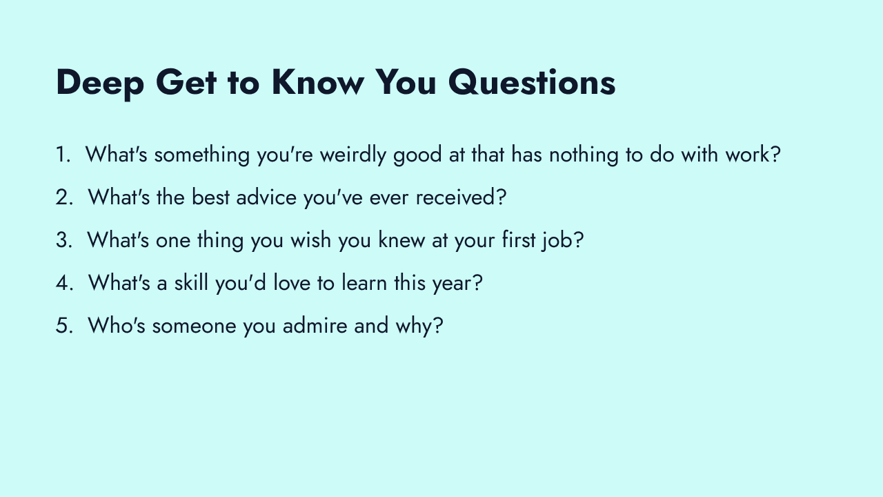 Get-to-know-your-team fun survey questions