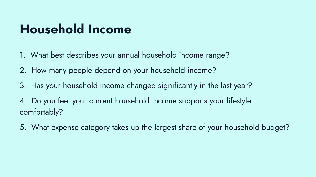Household income survey questions