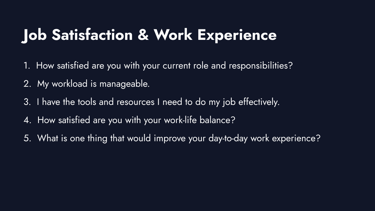 Job satisfaction survey questions