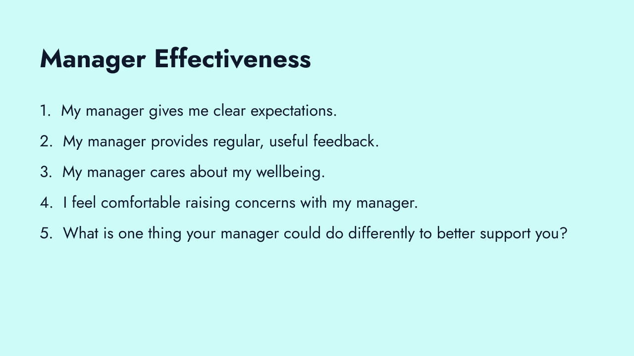 Manager effectiveness pulse questions