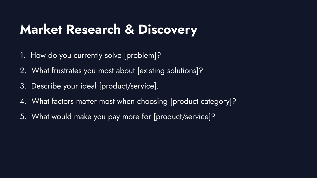 Open-ended market research questions