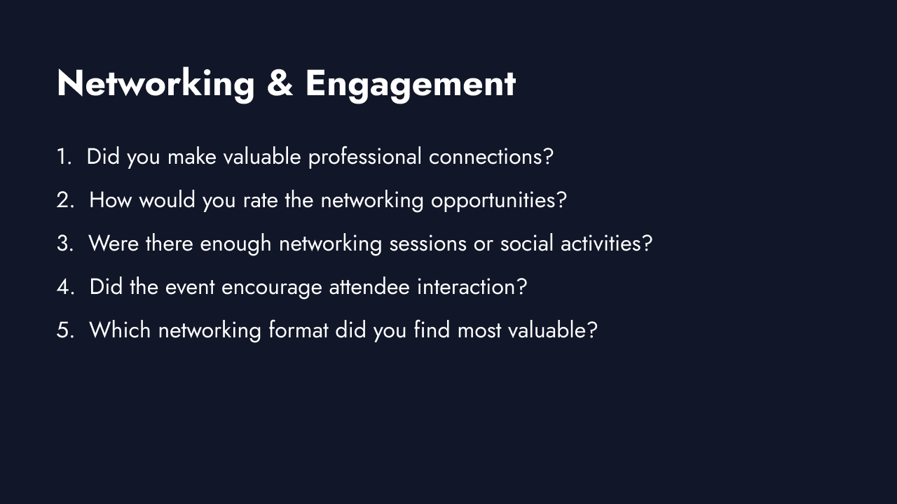 Event networking and engagement questions