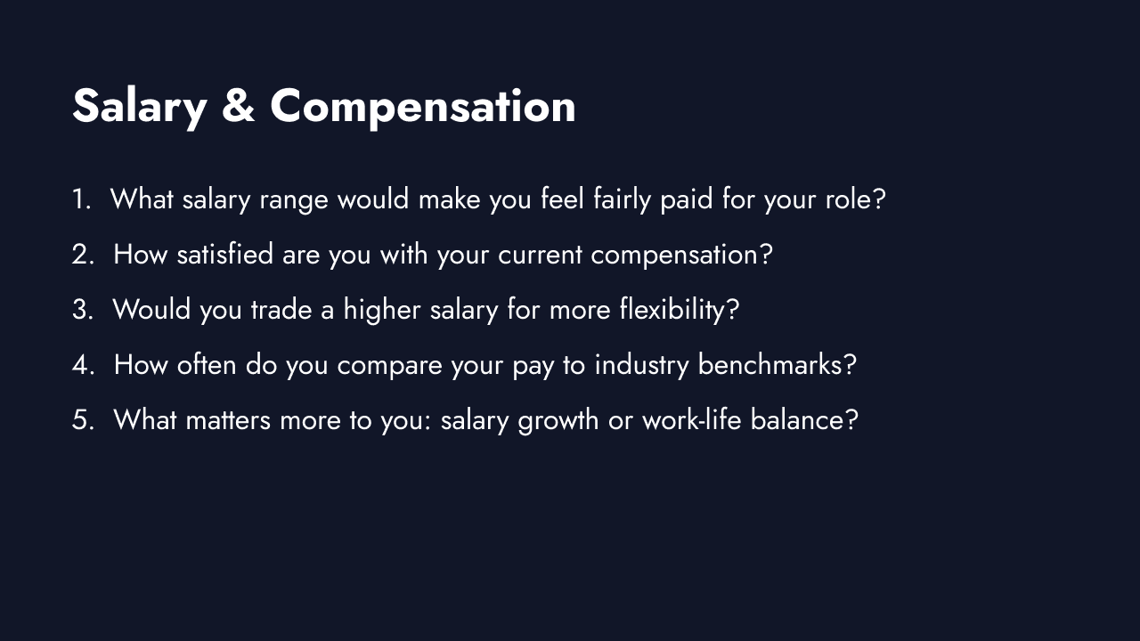 Individual income and salary survey questions