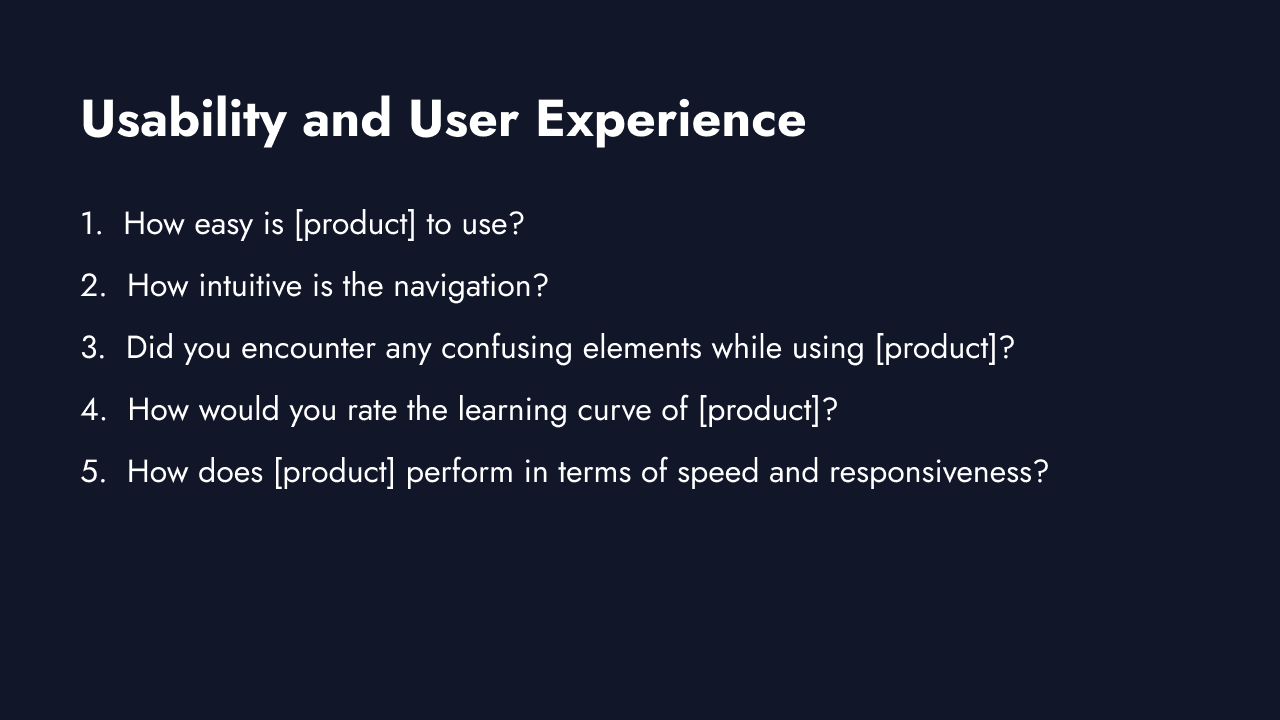 Usability and user experience survey questions
