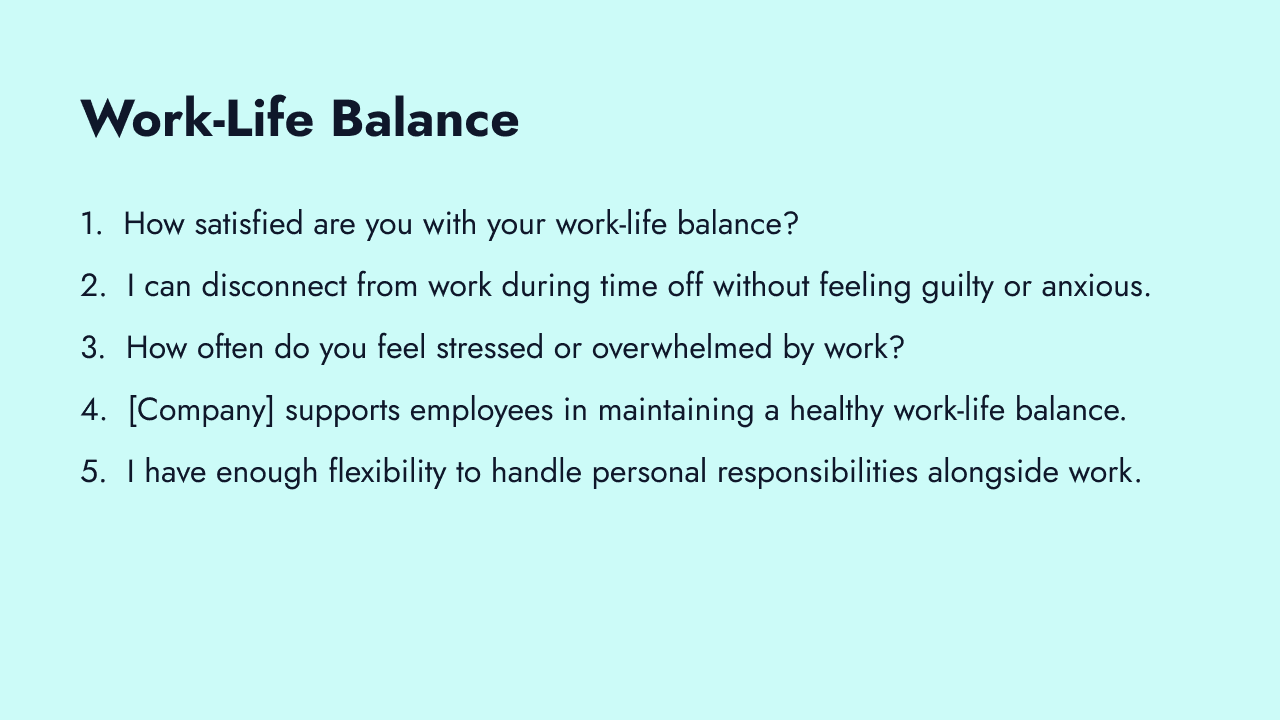 Work-life balance survey questions