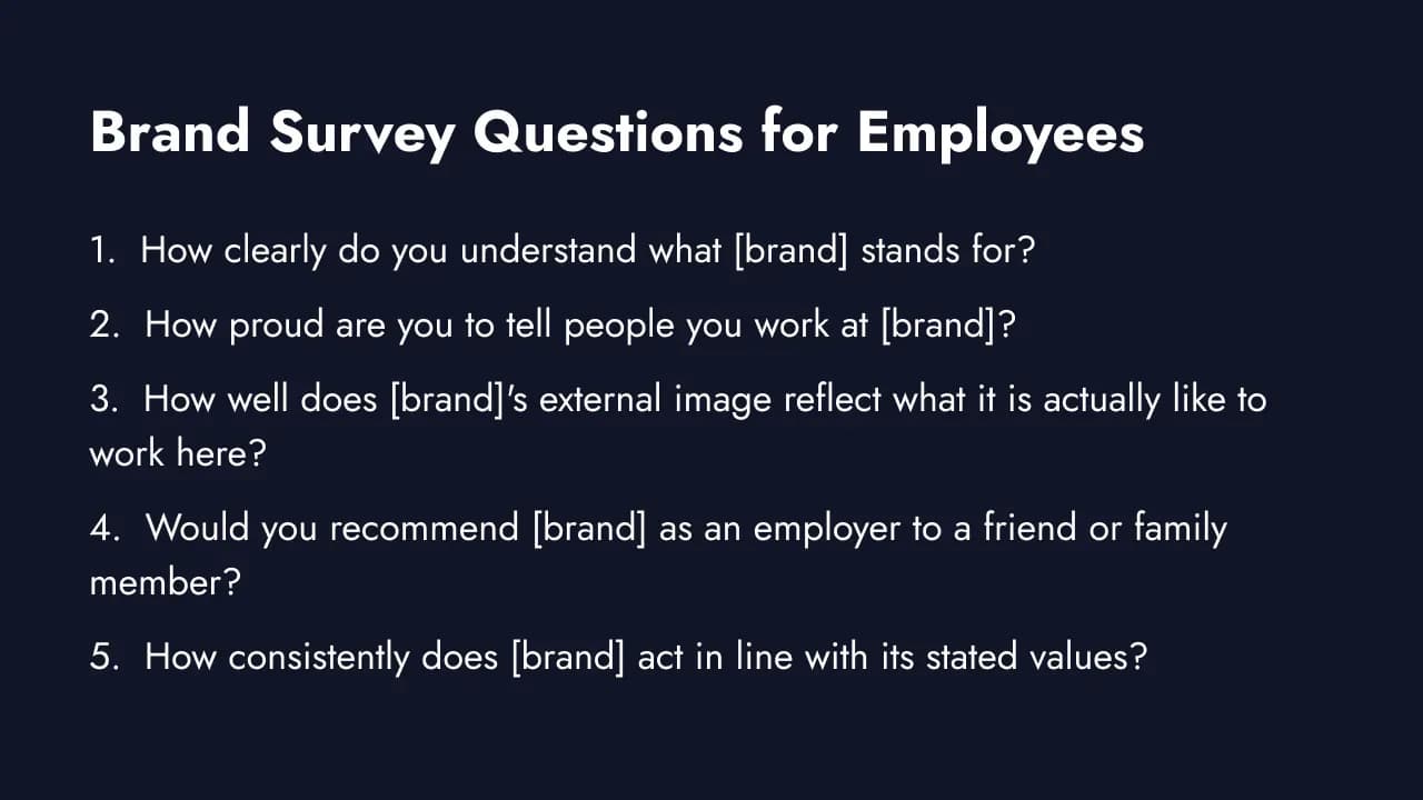 Brand survey questions for employees and internal brand alignment