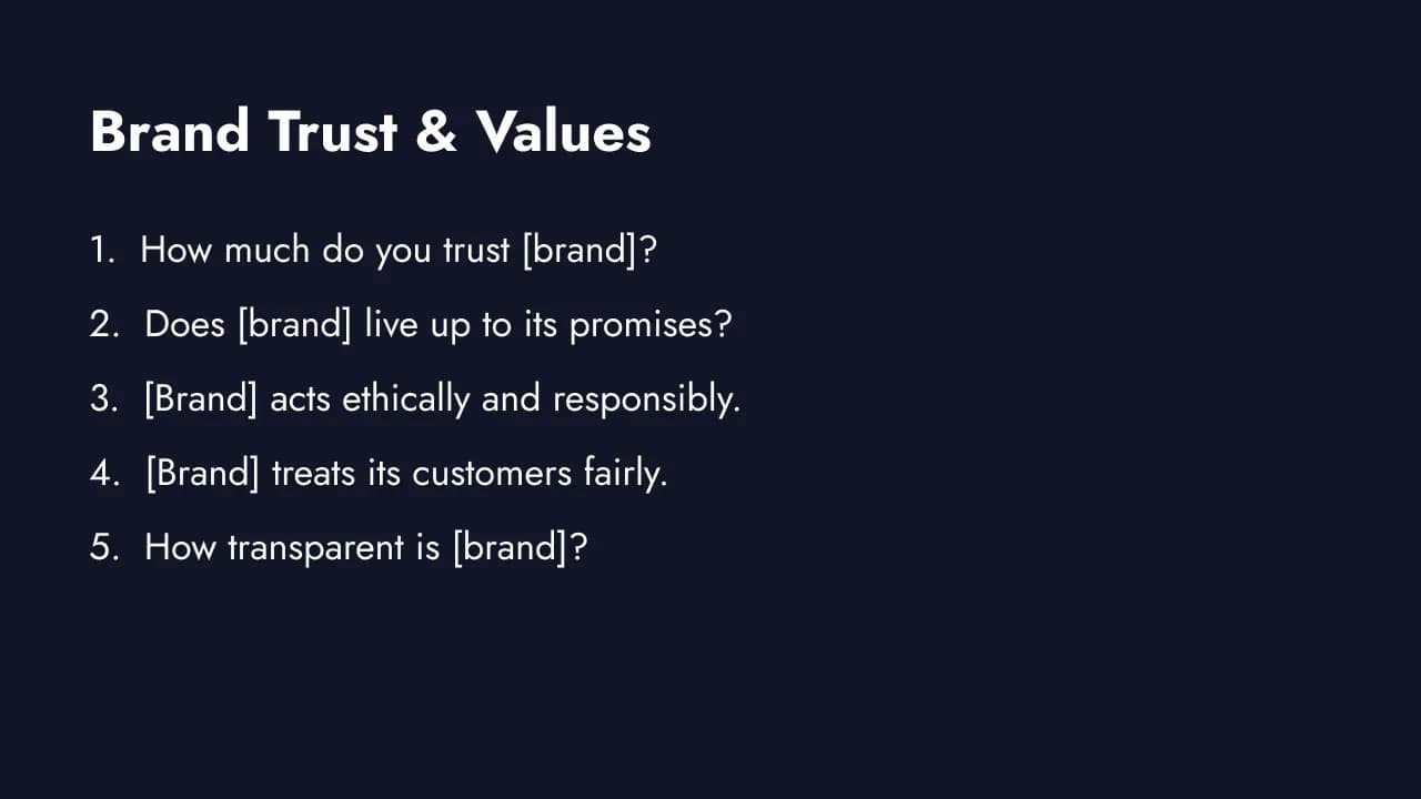 Brand trust and values survey questions