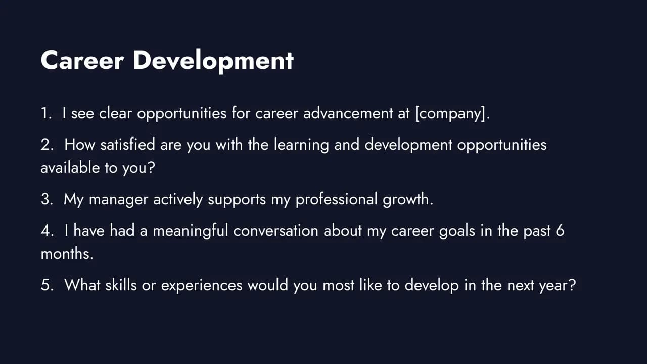 Career development survey questions