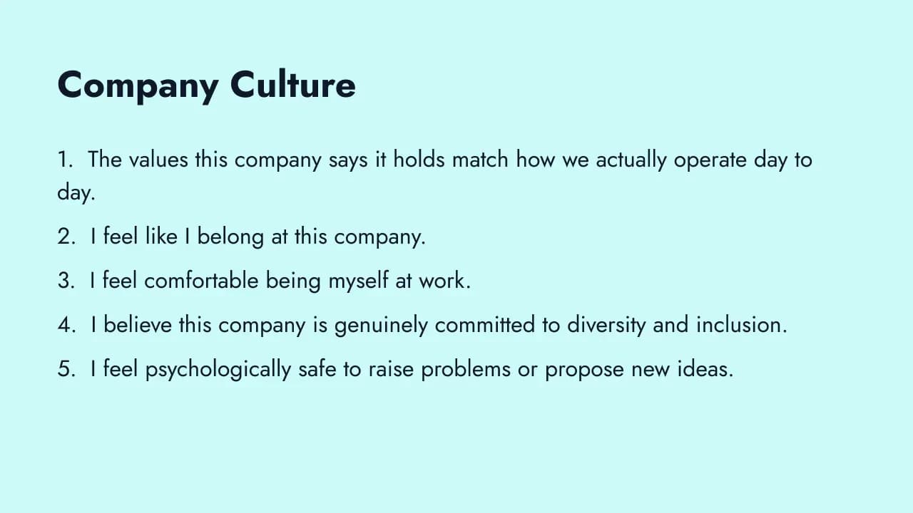 Company culture survey questions