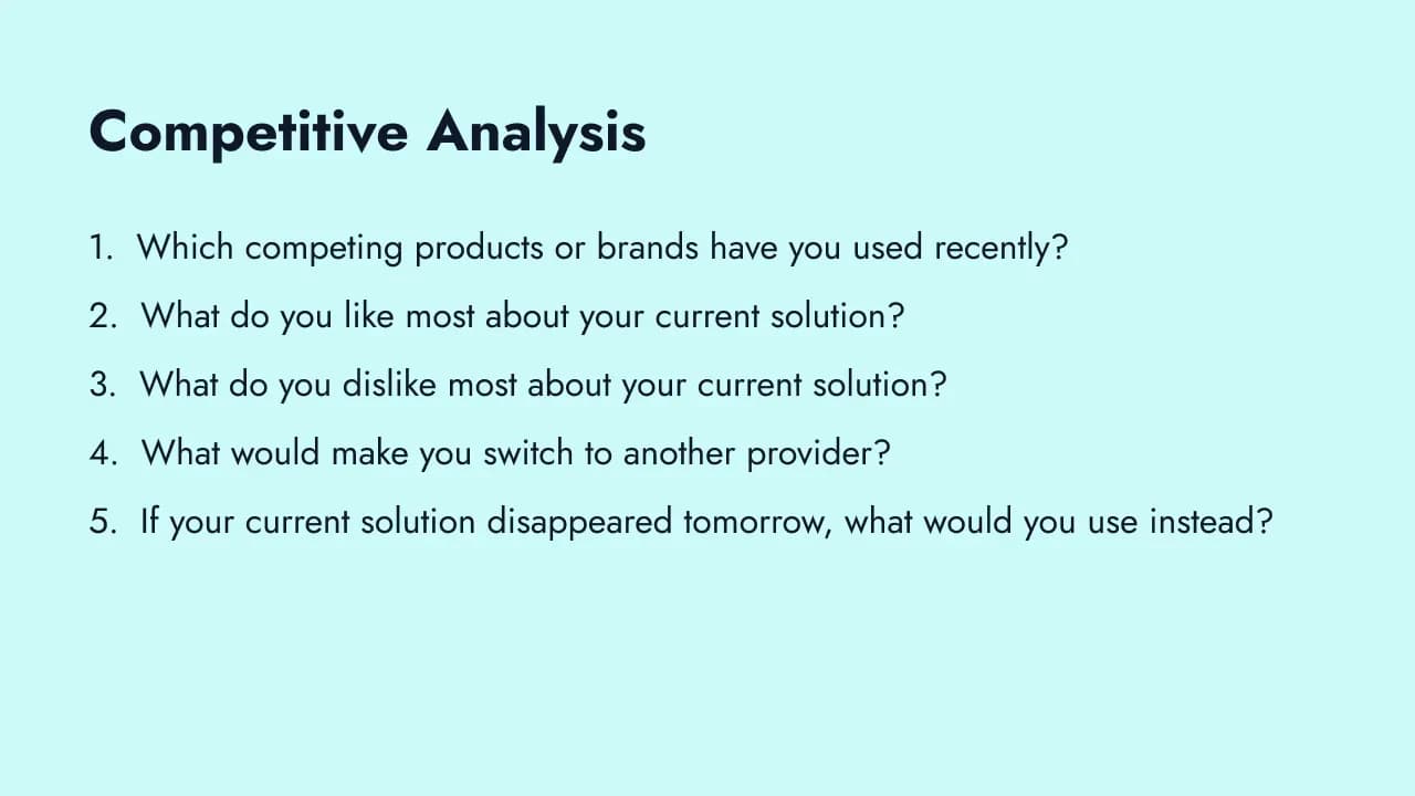 Competitive analysis survey questions