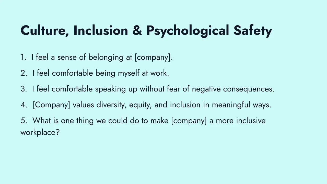 Inclusion and belonging pulse questions