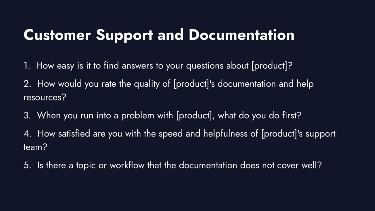 Customer support and documentation questions