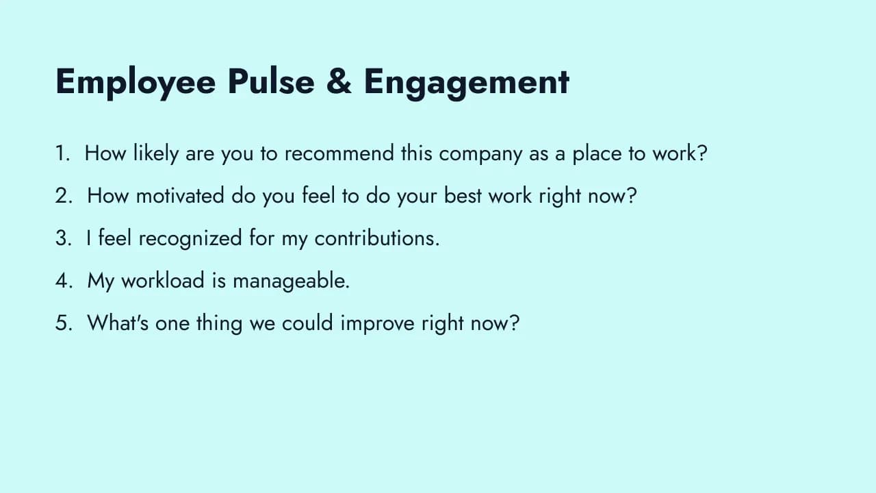 Core employee pulse survey items