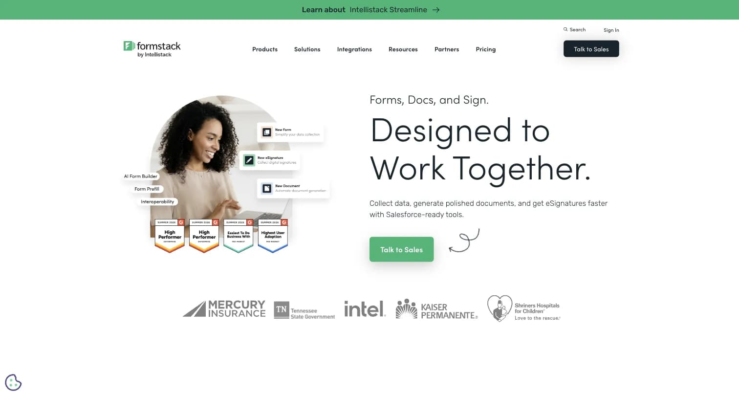 Formstack homepage