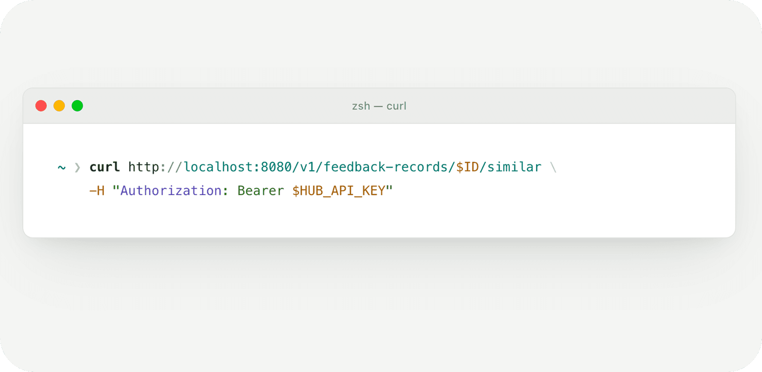 Find similar feedback in Hub