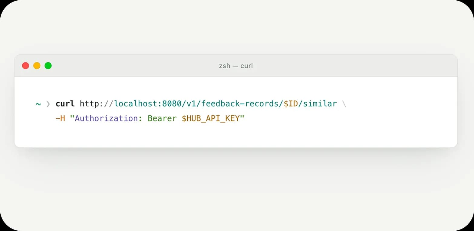 Find similar feedback in Hub