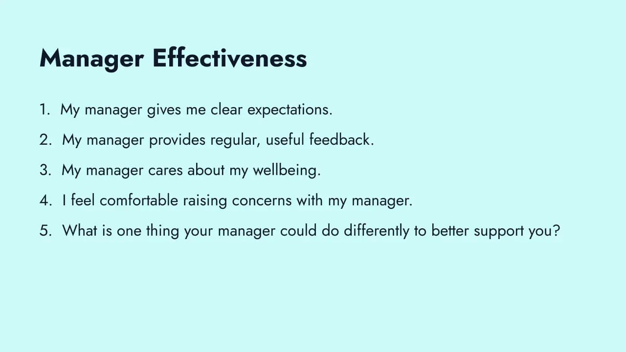 Manager effectiveness pulse questions