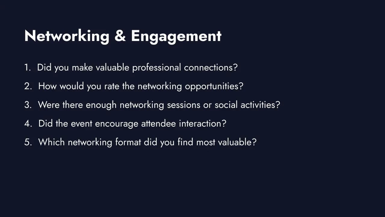Event networking and engagement questions