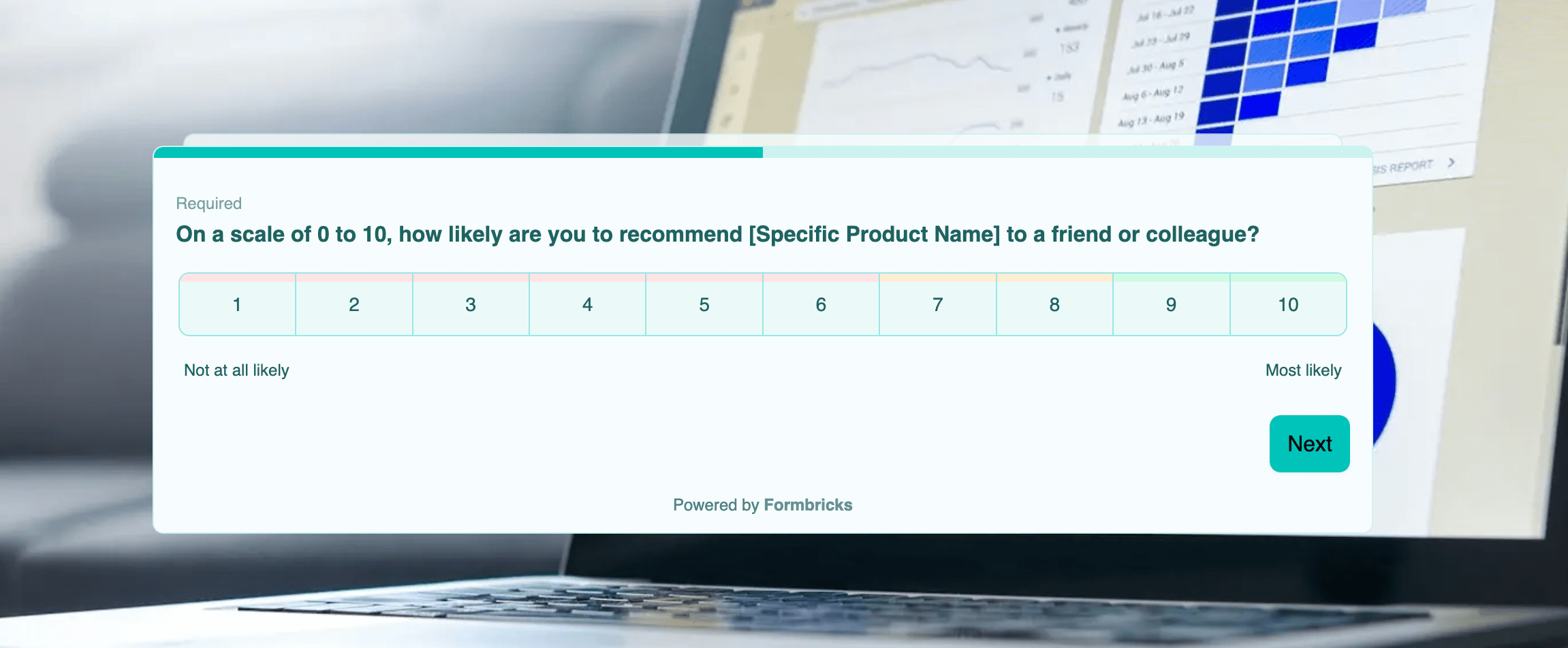 Formbricks NPS survey example in a product