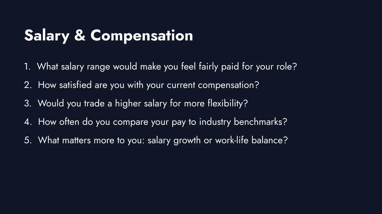 Individual income and salary survey questions