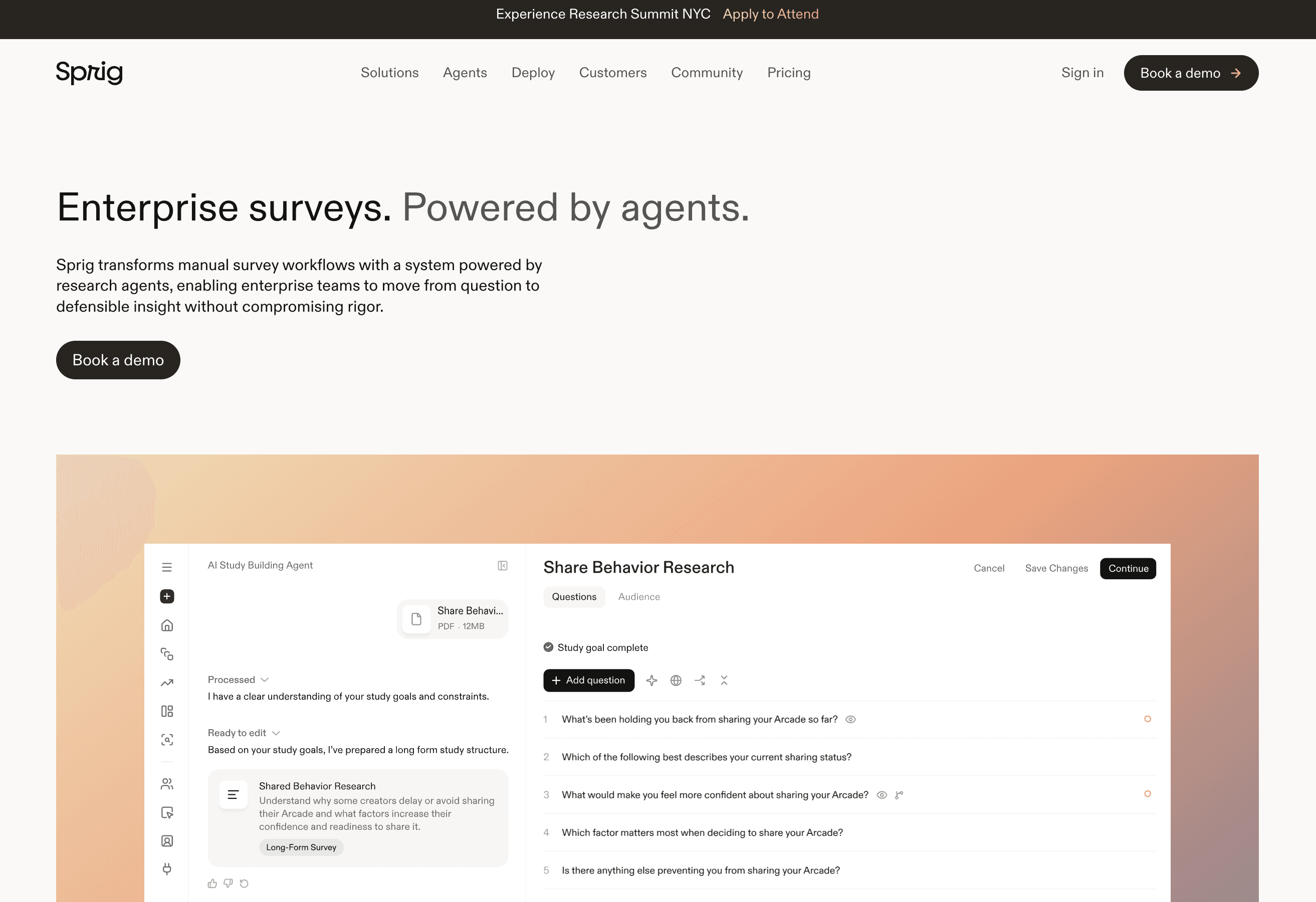 Sprig enterprise UX research platform