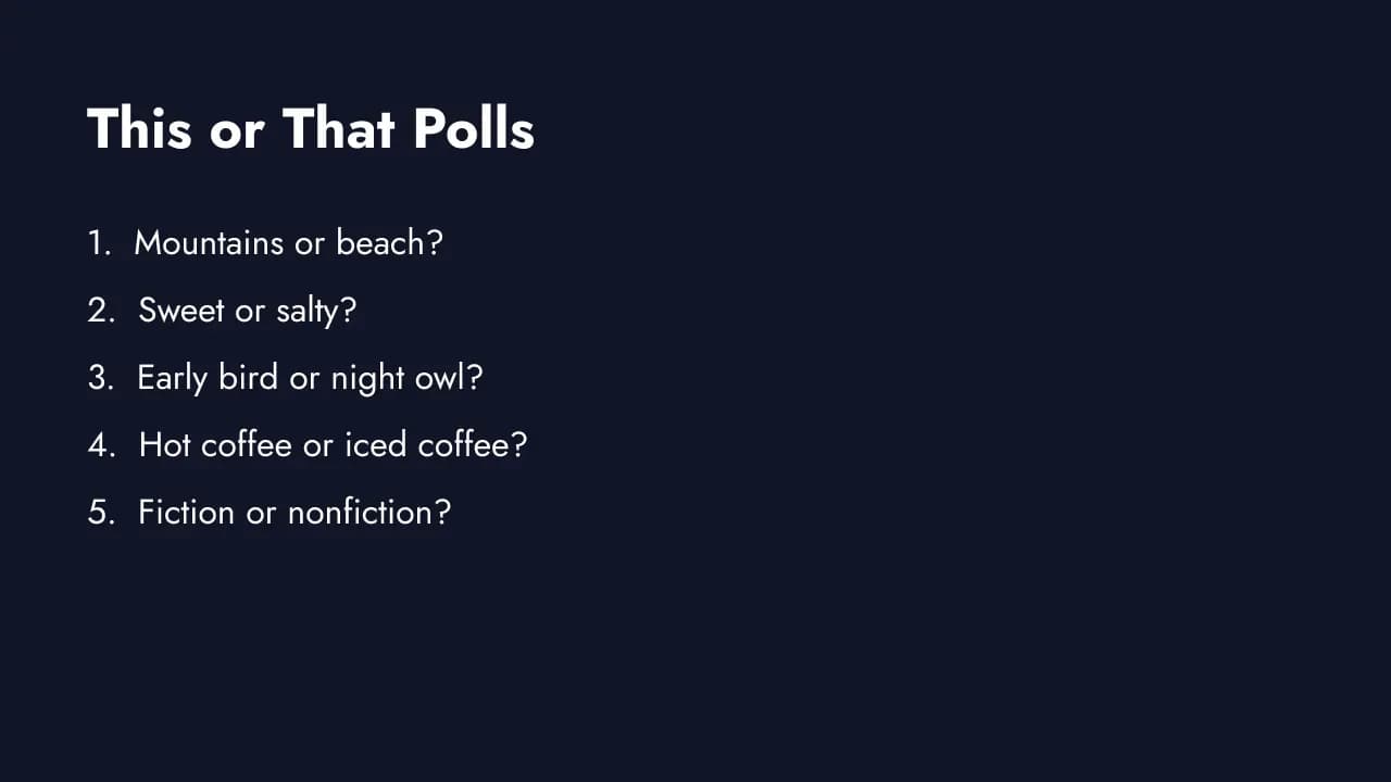 This-or-that fun poll questions