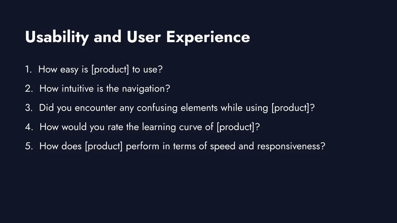 Usability and user experience survey questions