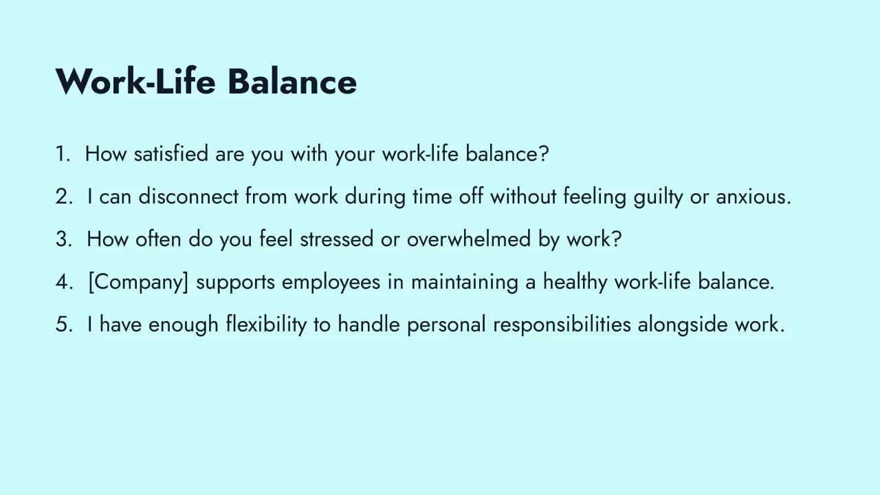 Work-life balance survey questions
