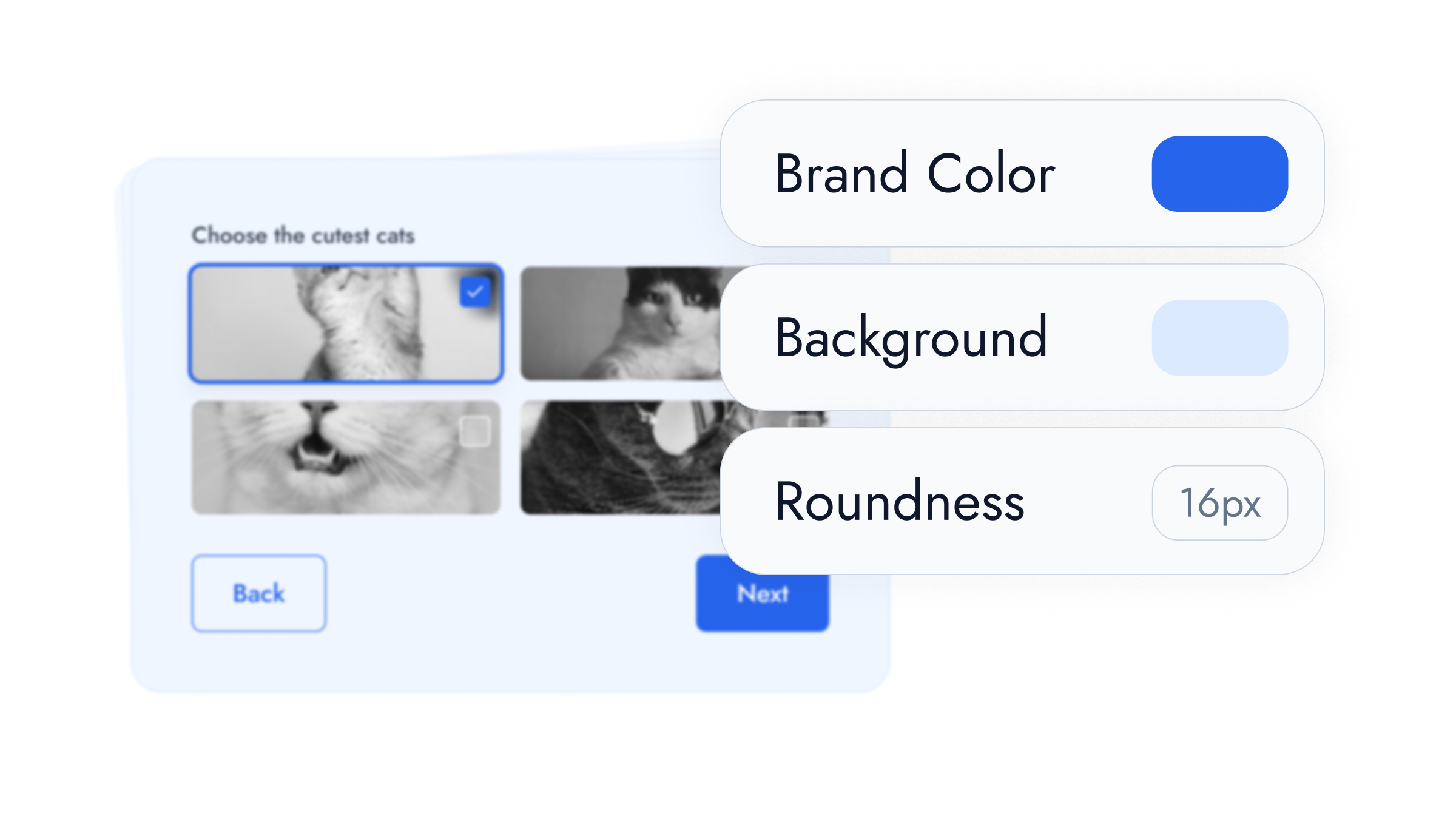 Customizable open source survey design matching brand identity