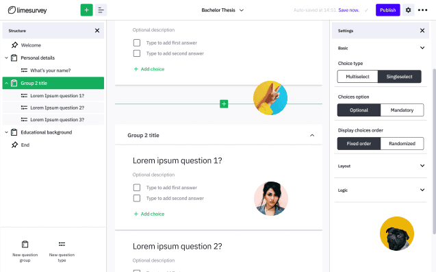 LimeSurvey is open source survey builder to manage experiences with forms