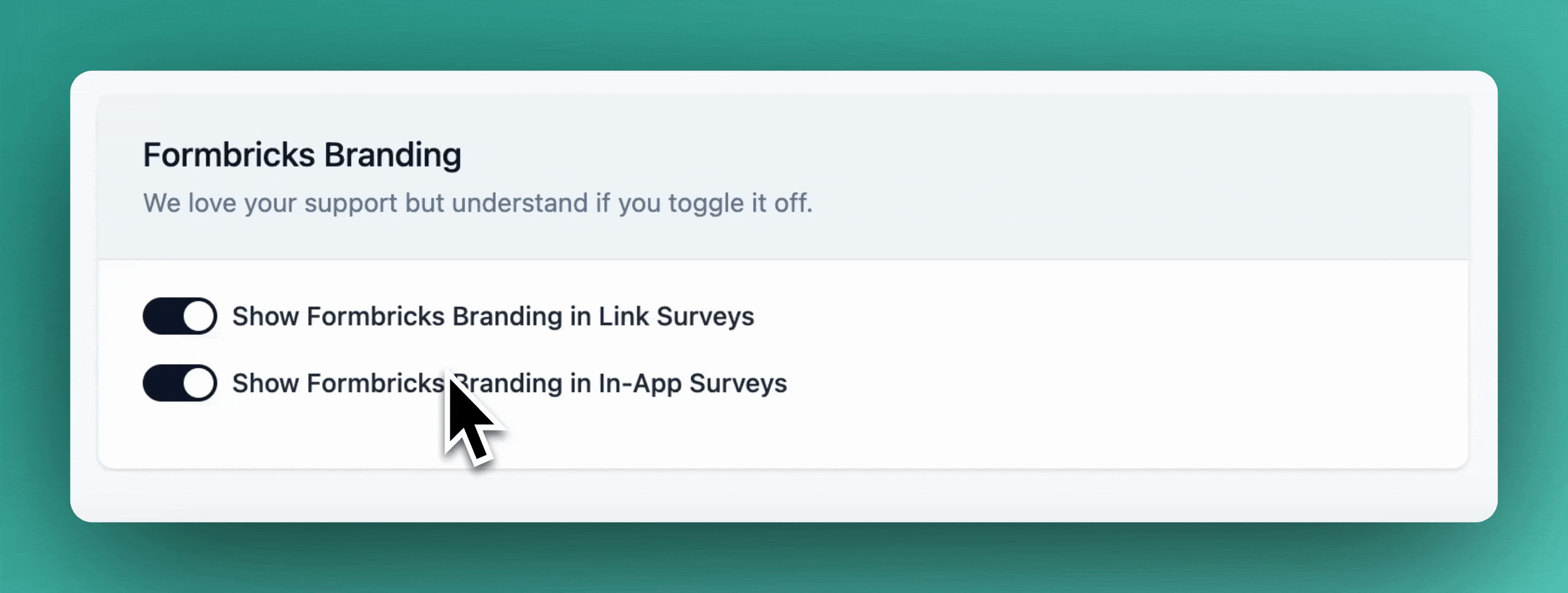 Remove branding from all survey types of self-hosted