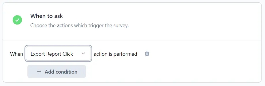 Select feedback button action