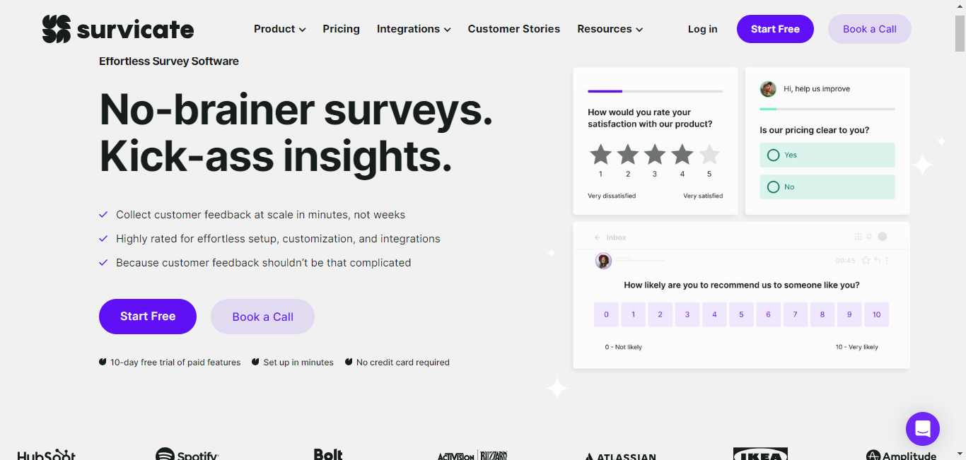 Survicate lets you create engaging surveys with ease.