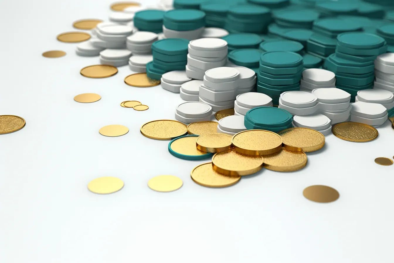 Coins to symbolize that the product research needs business model