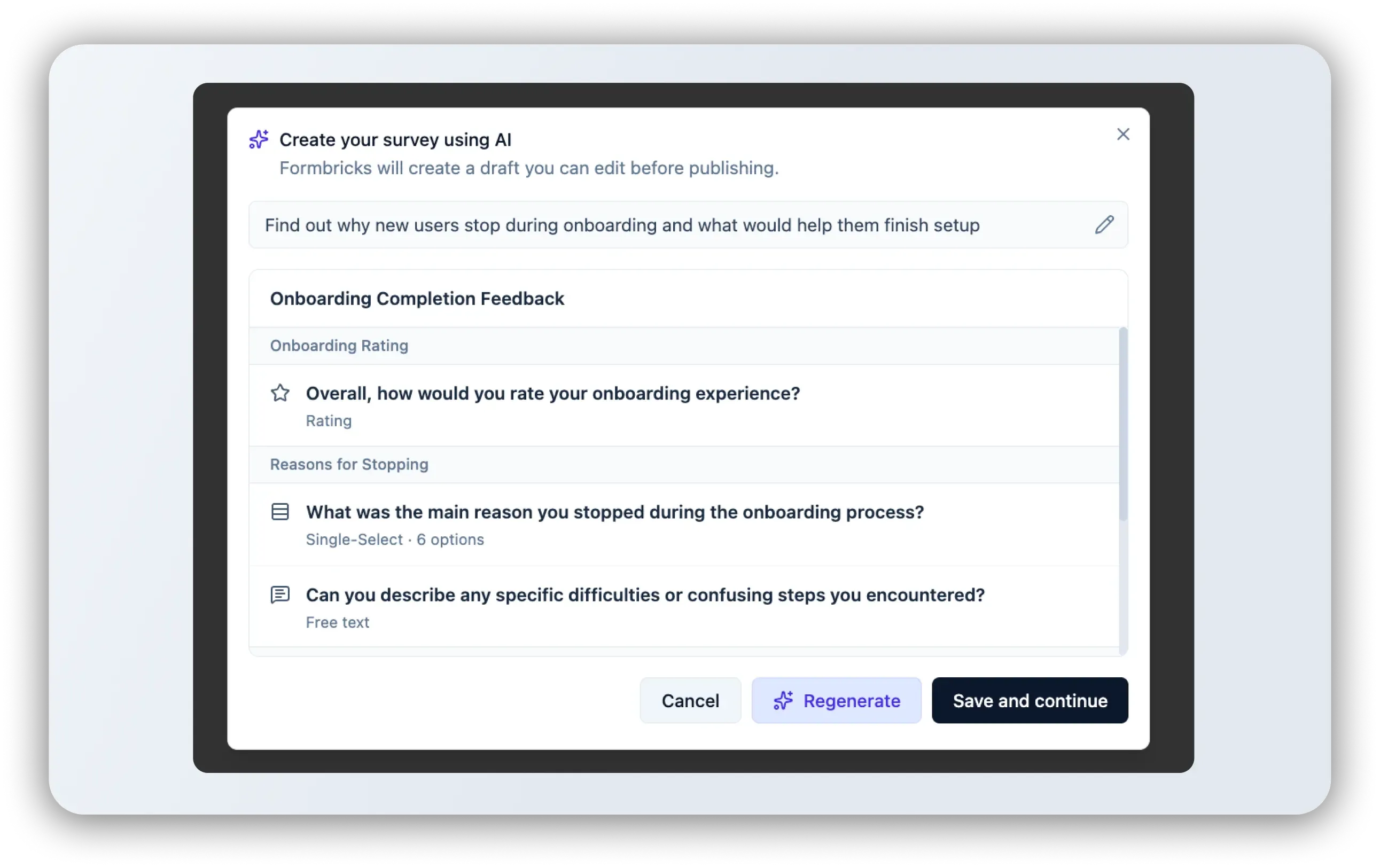 Preview AI surveys